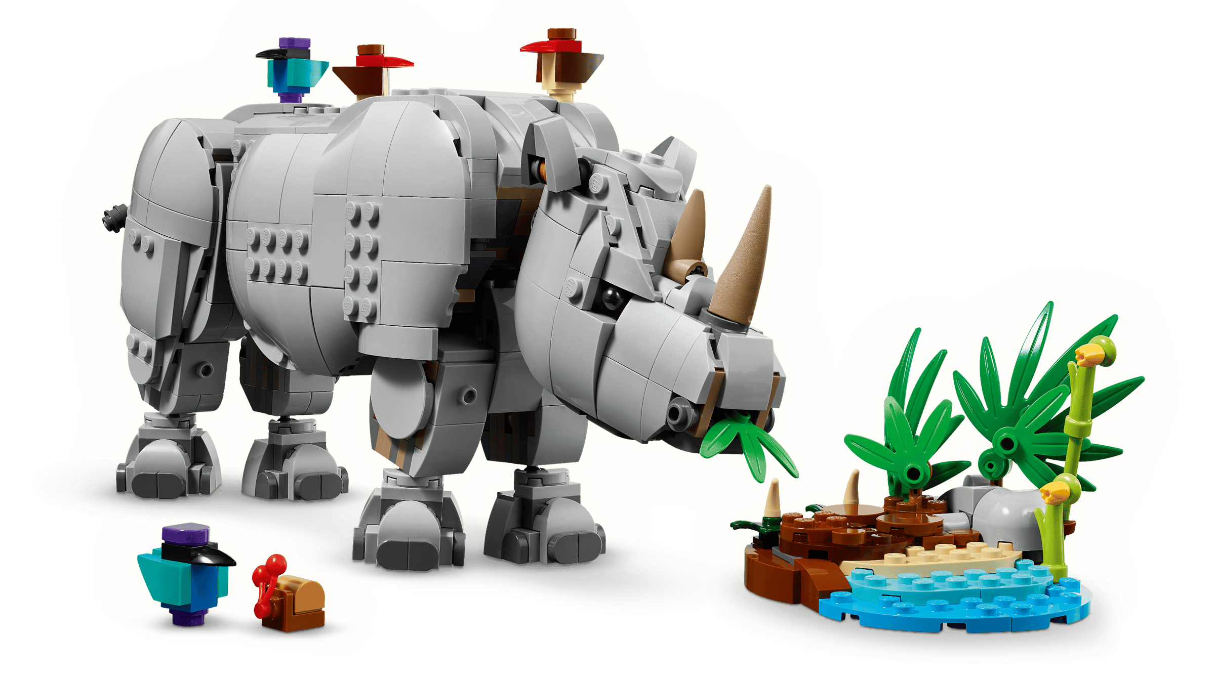 31171 LEGO Animali selvatici: maestoso rinoceronte con uccelli