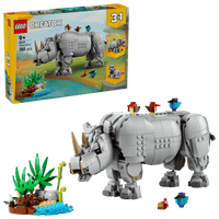 31171 LEGO Animali selvatici: maestoso rinoceronte con uccelli