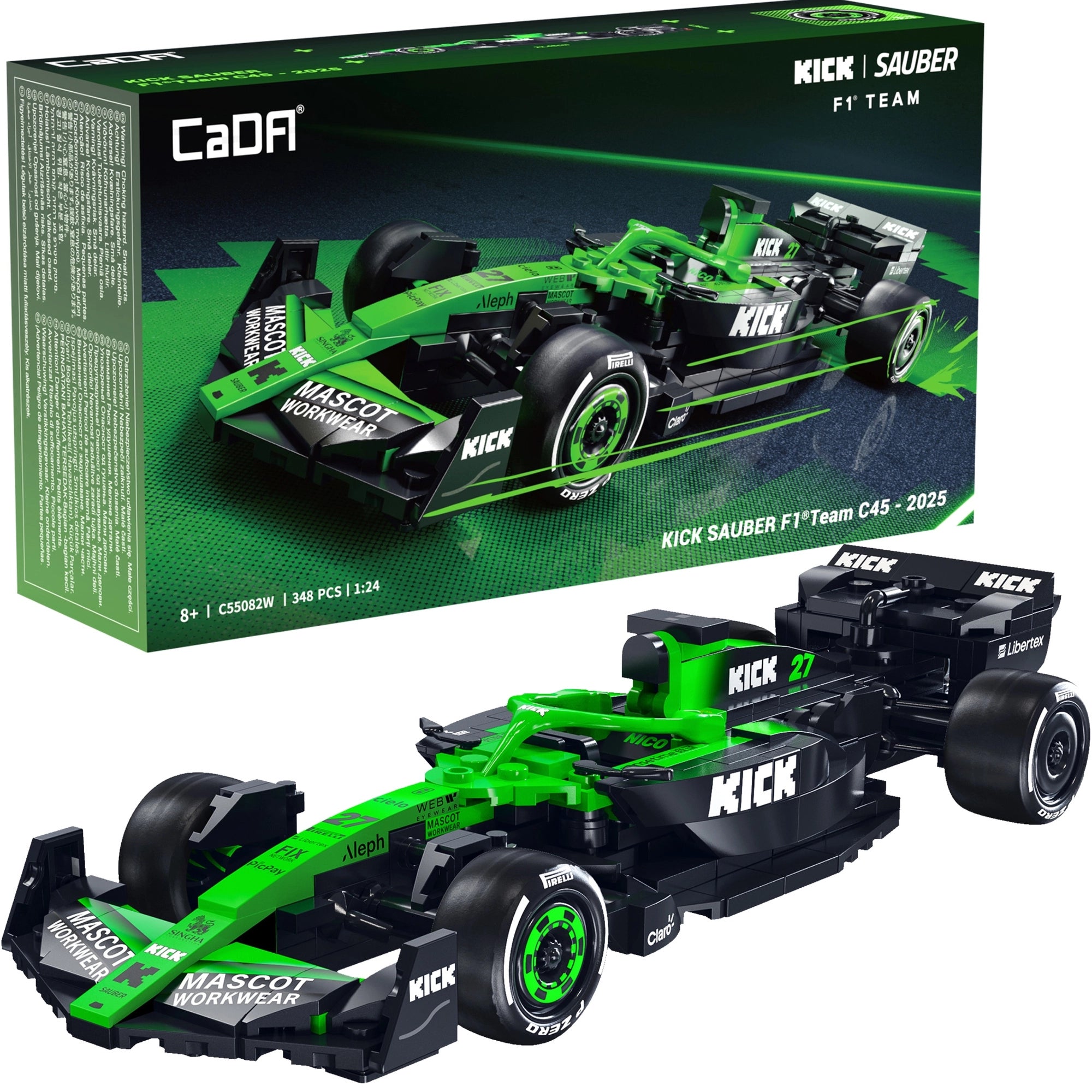 DBLC55082W CaDA KICK Sauber F1 Team C45 2025 Auto Formula 1 348 Pezzi
