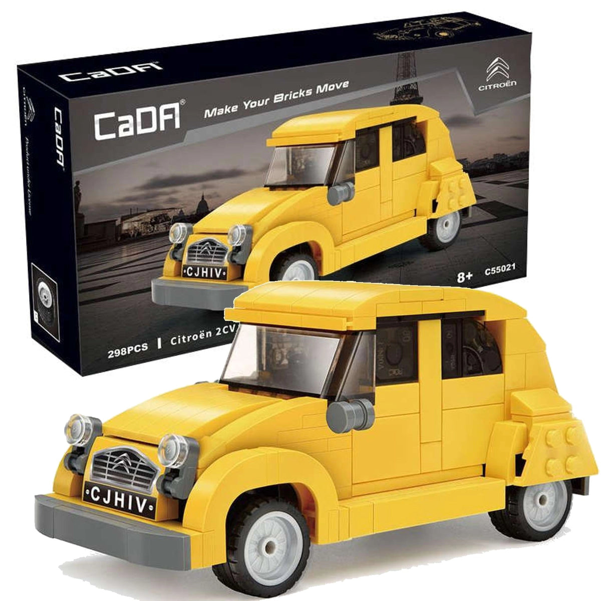 DBLC55021W CADA Citroën 2CV - Modello in Mattoncini Scala 1:24 298 Pezzi
