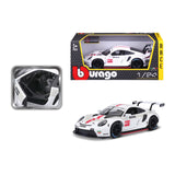 18-28013 Bburago Race - Porsche 911 RSR GT, bianca - Scala 1:24