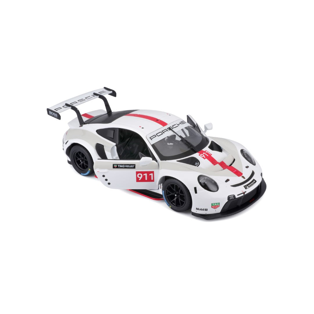 18-28013 Bburago Race - Porsche 911 RSR GT, bianca - Scala 1:24