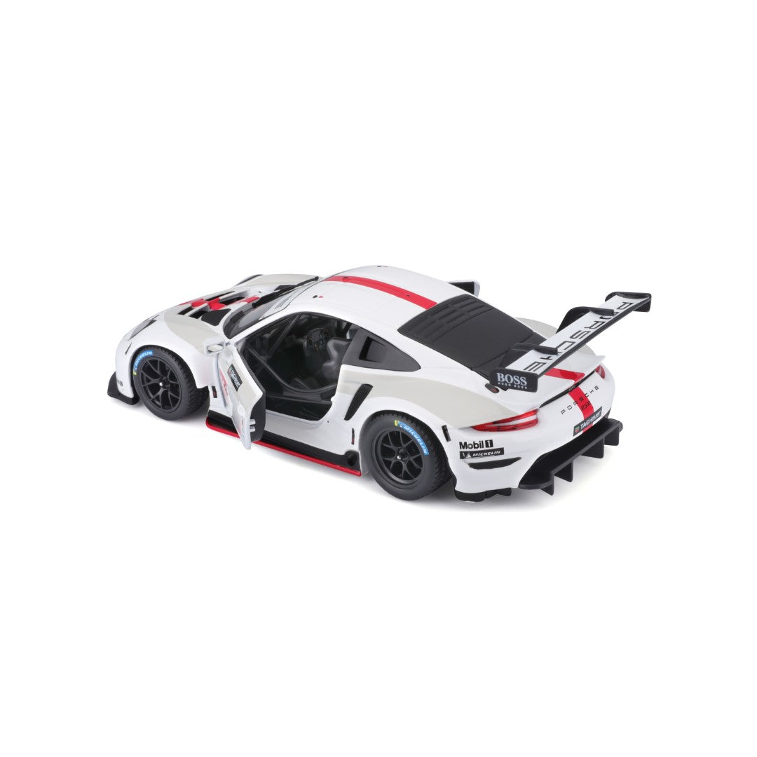 18-28013 Bburago Race - Porsche 911 RSR GT, bianca - Scala 1:24