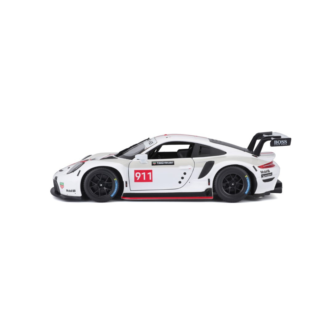 18-28013 Bburago Race - Porsche 911 RSR GT, bianca - Scala 1:24