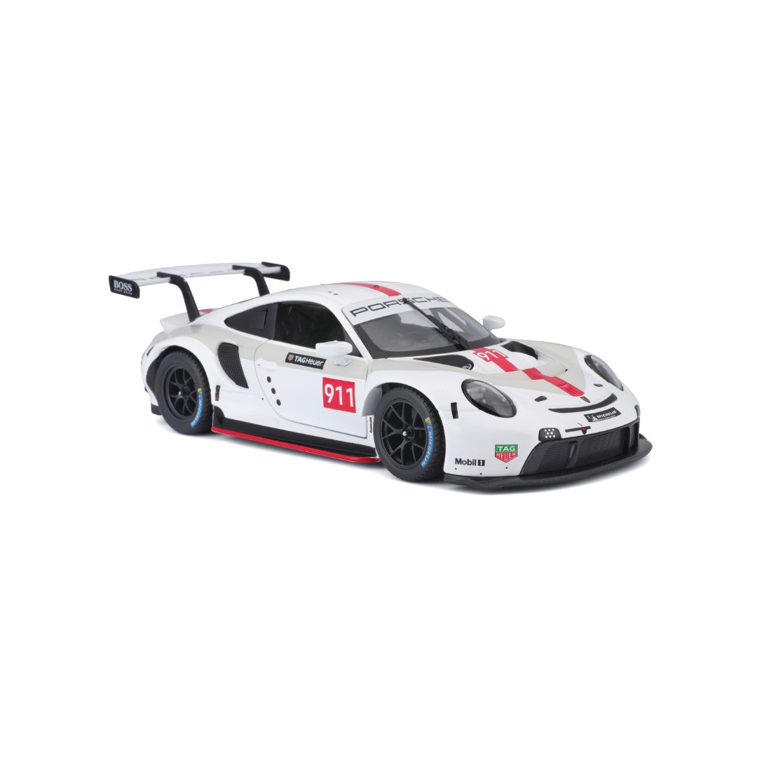 18-28013 Bburago Race - Porsche 911 RSR GT, bianca - Scala 1:24