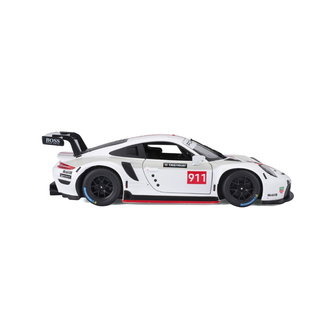 18-28013 Bburago Race - Porsche 911 RSR GT, bianca - Scala 1:24