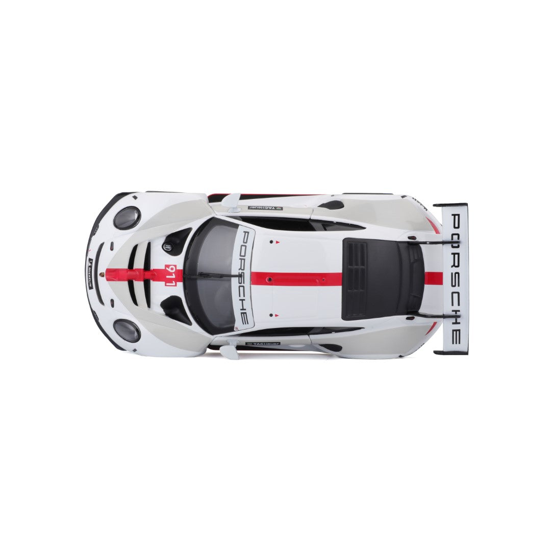 18-28013 Bburago Race - Porsche 911 RSR GT, bianca - Scala 1:24