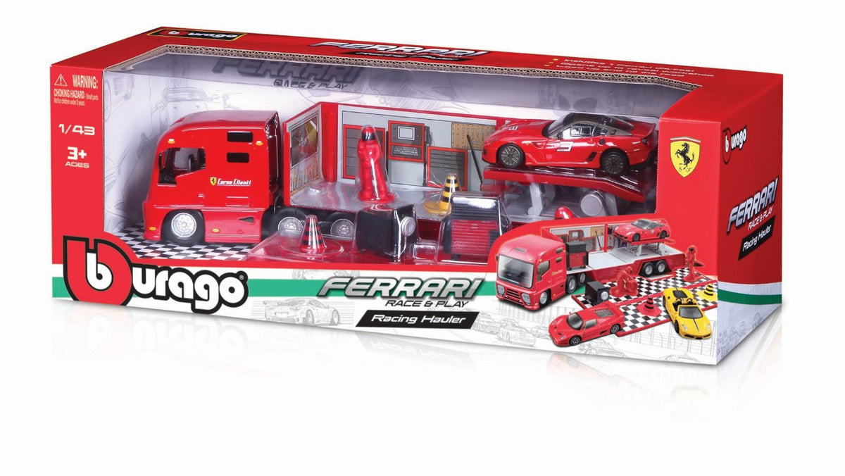 Bburago - 1:43 - Ferrari Race - Camion Meccanici Racing con auto