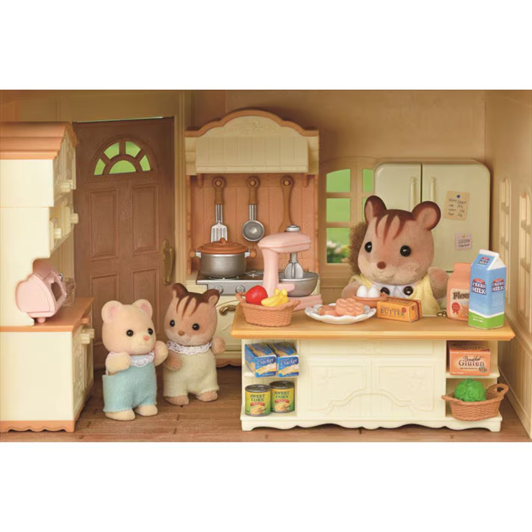 5669 Sylvanian Families - Casa Grande dal tetto azzurro  con posto auto Gift Set