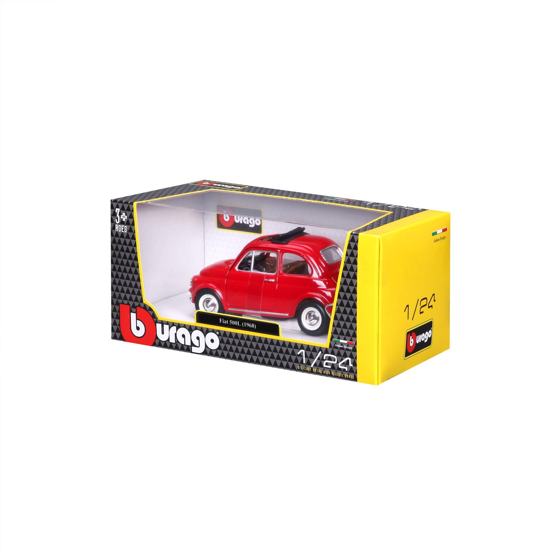 * 18-22099 Bburago - FIAT 500L (1968), rosso - Scala 1:24