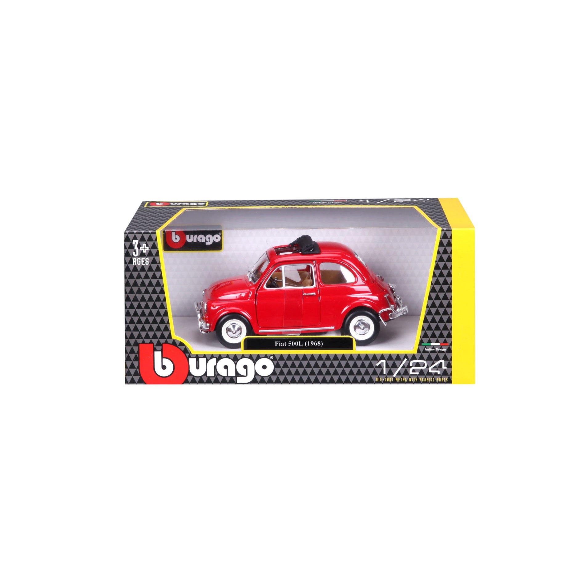 * 18-22099 Bburago - FIAT 500L (1968), rosso - Scala 1:24