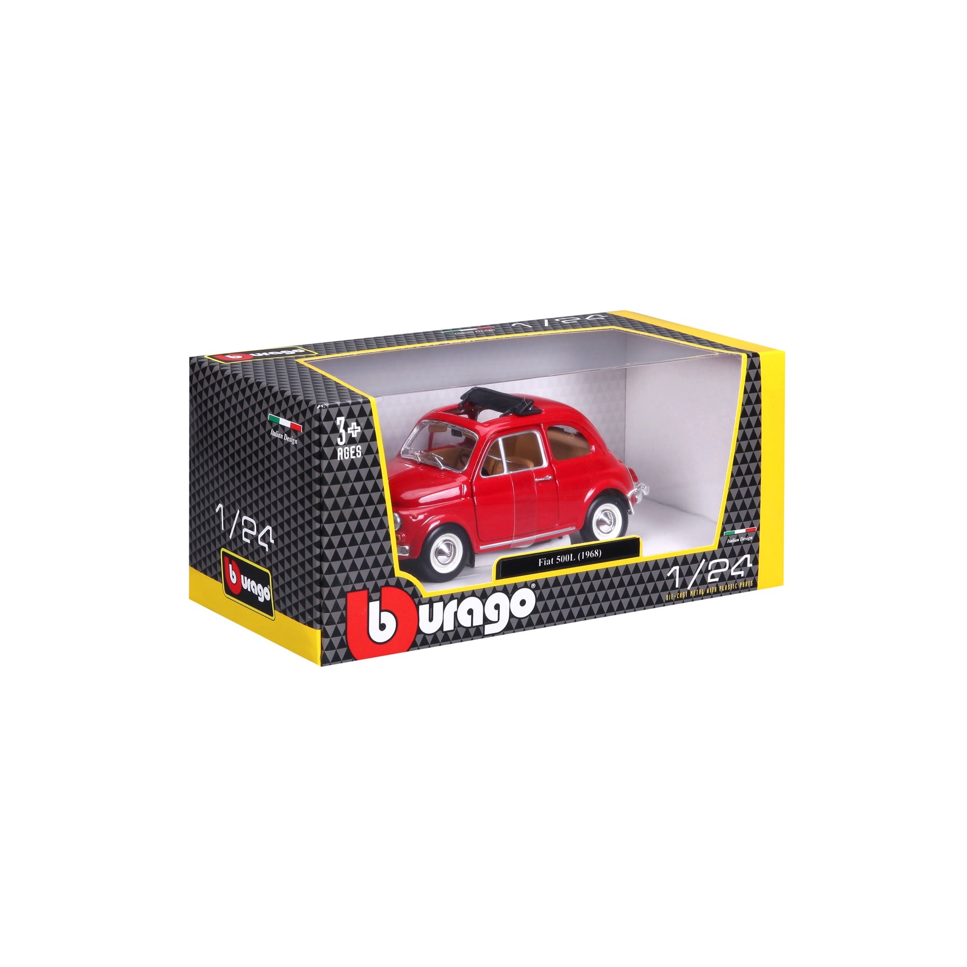 * 18-22099 Bburago - FIAT 500L (1968), rosso - Scala 1:24