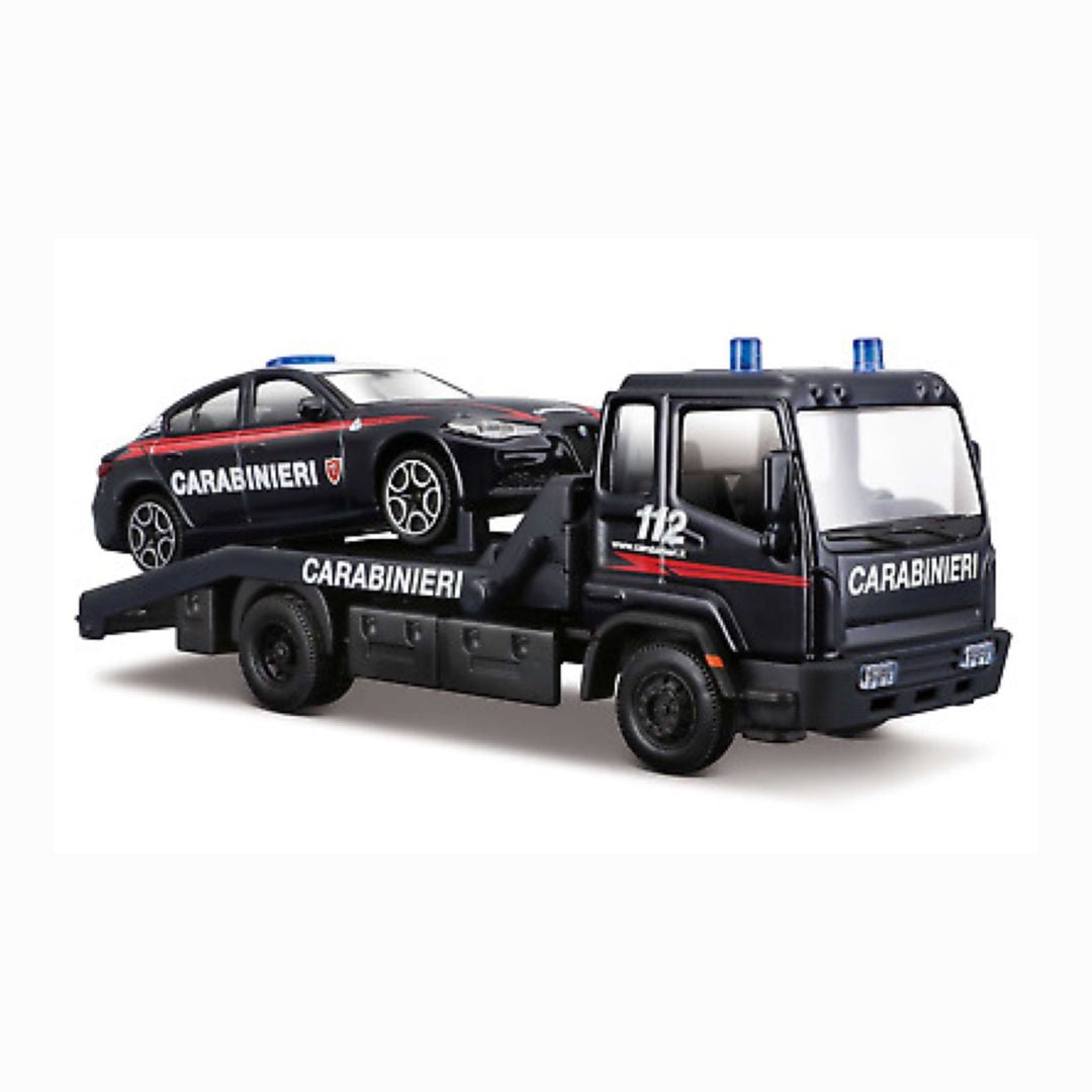 18-31424 Bburago - Carro attrezzi Carabinieri + auto - Scala 1:43