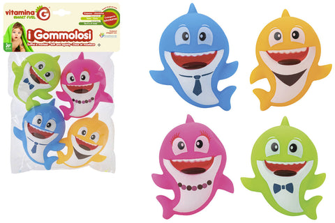 GLOBO - 05407 Gommosi da Bagnetto   Set 4 Squali Morbidi e Galleggianti