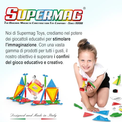 DIP76753 Dynit -Supermag Multicolor 45 Pezzi Costruzioni Magnetiche Educative 5+