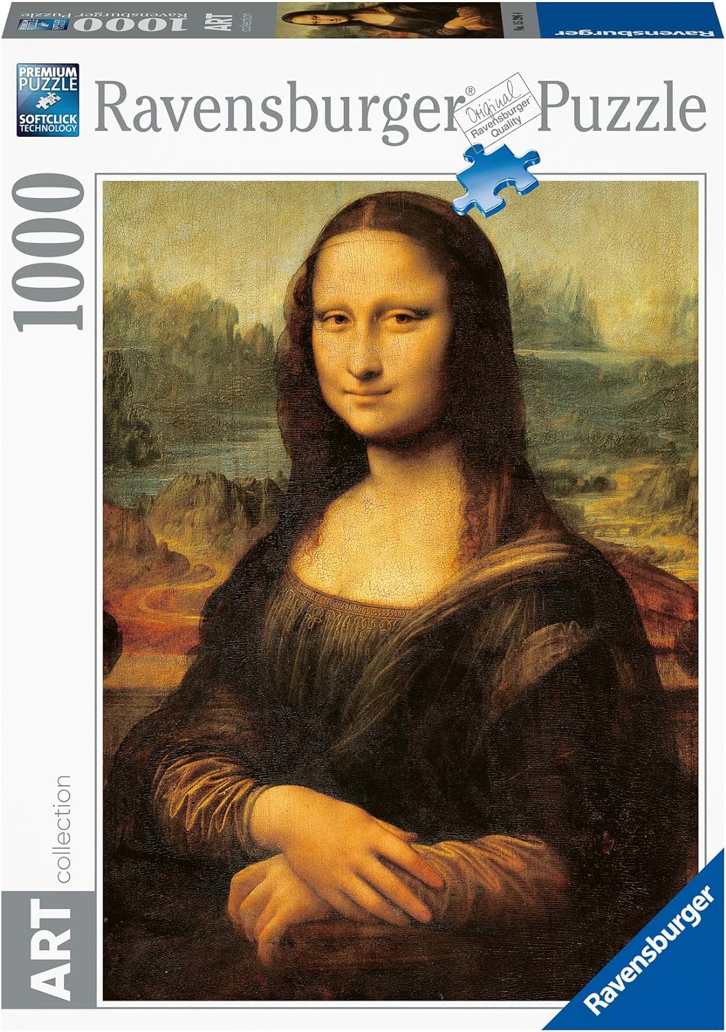 15296 Ravensburger PUZZLE ADULTI 1000 pz Art Collection Leonardo: la Gioconda