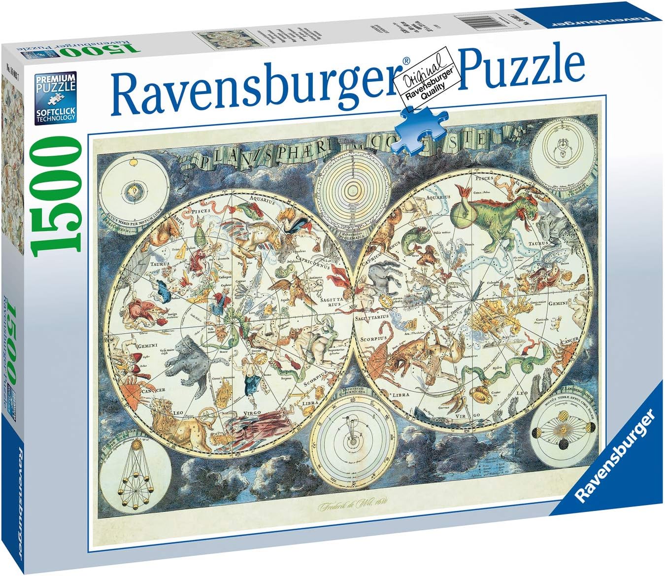 16003 -RAVENSBURGER - Mappa del mondo di animali - 1500 PZ Puzzle per Adulti