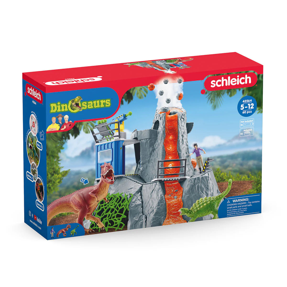 Dinosauri Schleich-s - 42564 Grande Spedizione Sul Vulcano