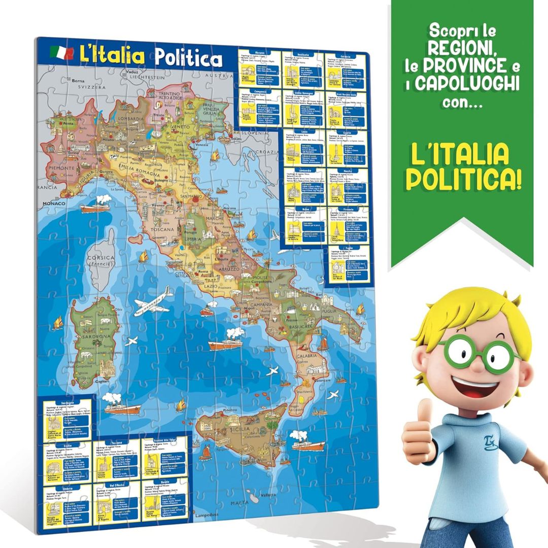 80571 Lisciani - I'm a Genius:  La mia bella Italia - Geopuzzle 2in1