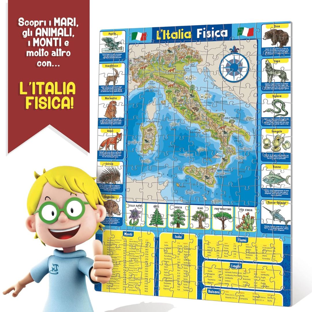 80571 Lisciani - I'm a Genius:  La mia bella Italia - Geopuzzle 2in1
