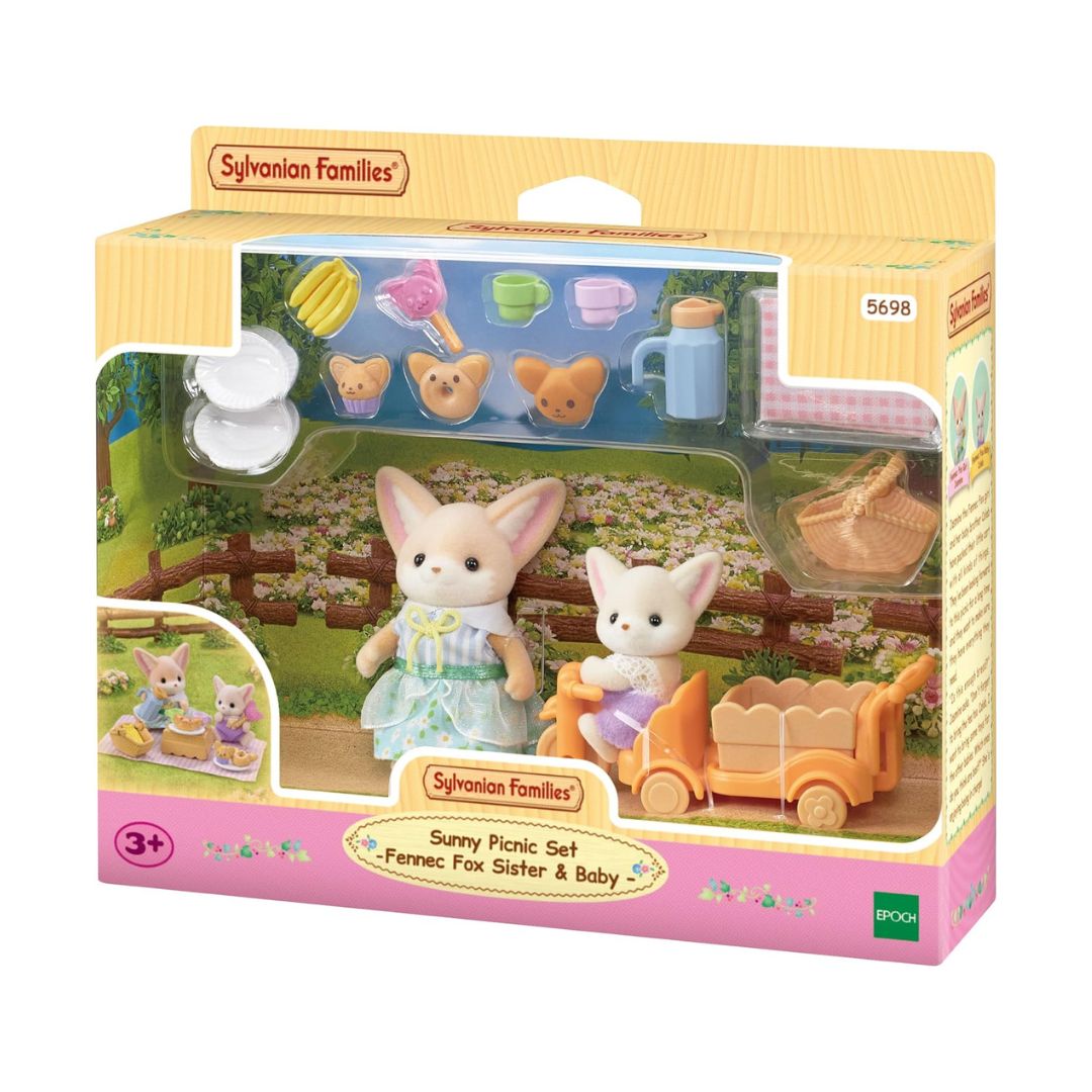 5698 Sylvanian Families - Set picnic al sole - Sorella e Bebè volpe Fennec