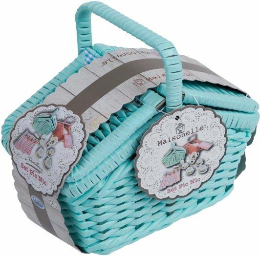 ODS 56288 Maisonelle Cestino set pic nic con tazzine porcellana 17 pz