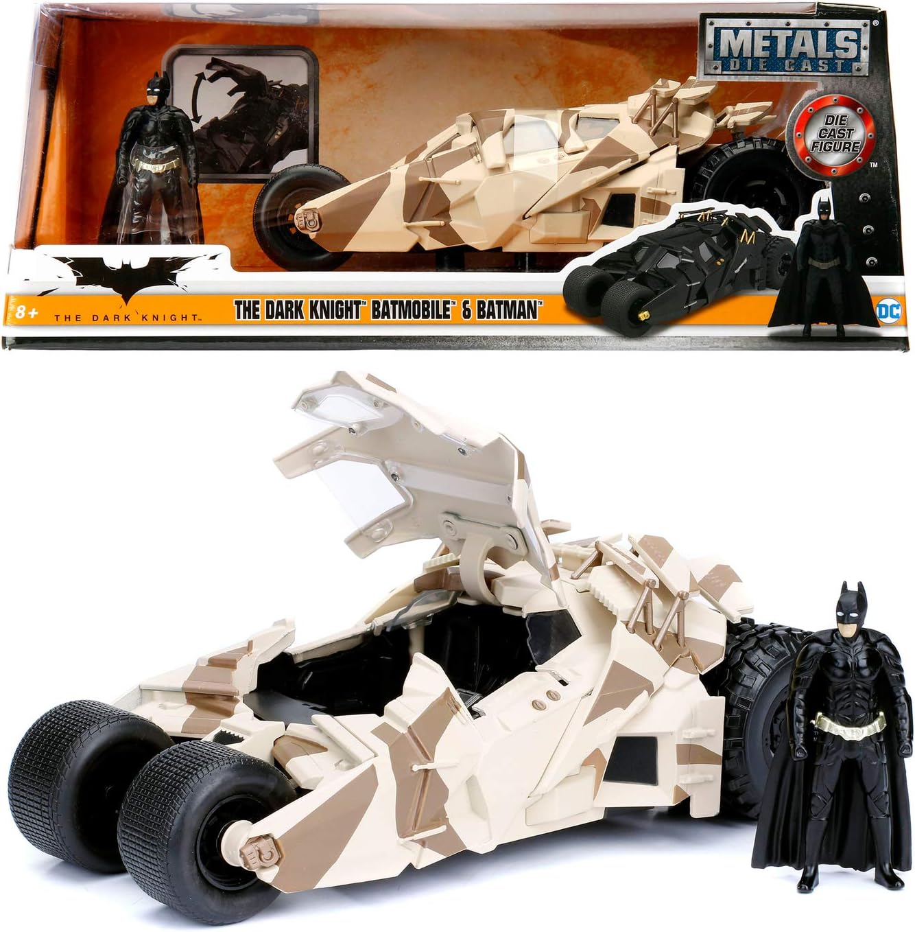 Jada 253215006  Batman Tumbler Batmobile Camo 1:24 con personaggio di Batman in