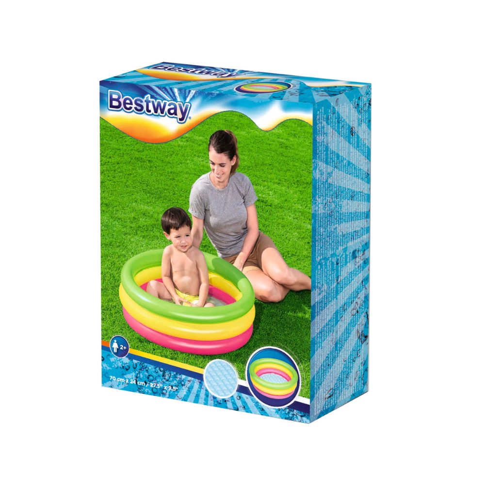 92792 Bestway - Baby piscina gonfiabile a 3 anelli (70 x 24 cm)