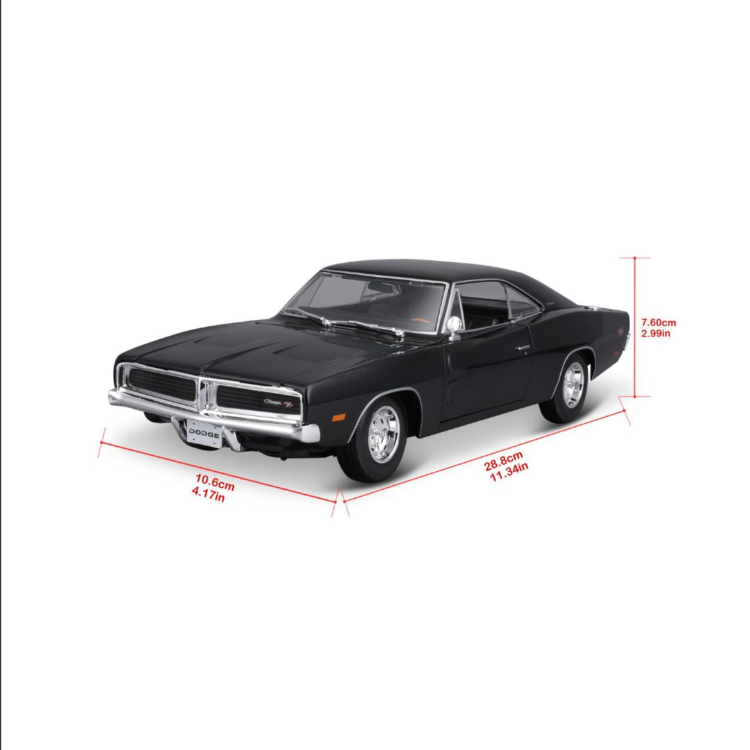 31387 BK Bburago Maisto - Dodge Charger R/T (1969), nera - 1:18