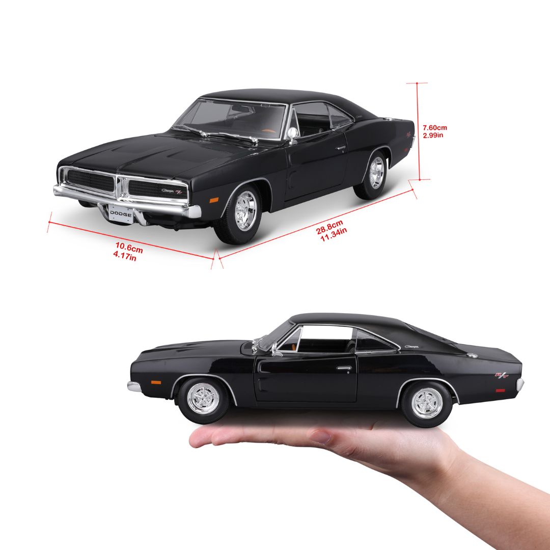 31387 BK Bburago Maisto - Dodge Charger R/T (1969), nera - 1:18