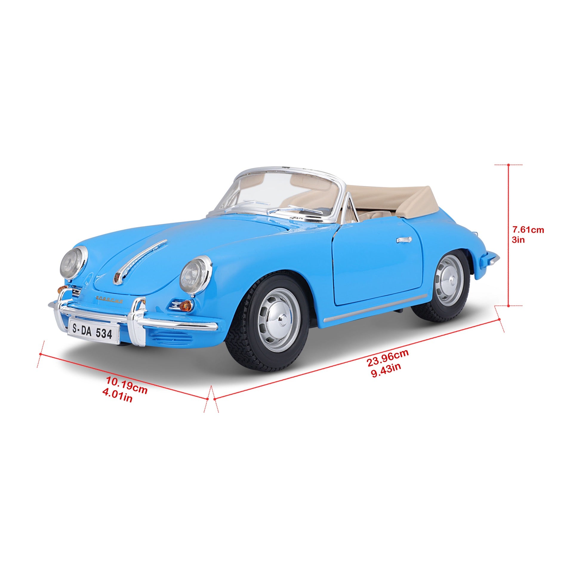 18-12025 Bburago - Porsche 356B Cabriolet (1961) blu - 1:18