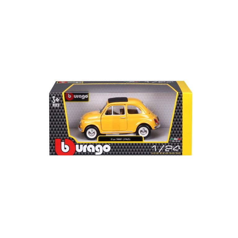 18-22098 Bburago - Fiat 500F (1965), gialla - Scala 1:24