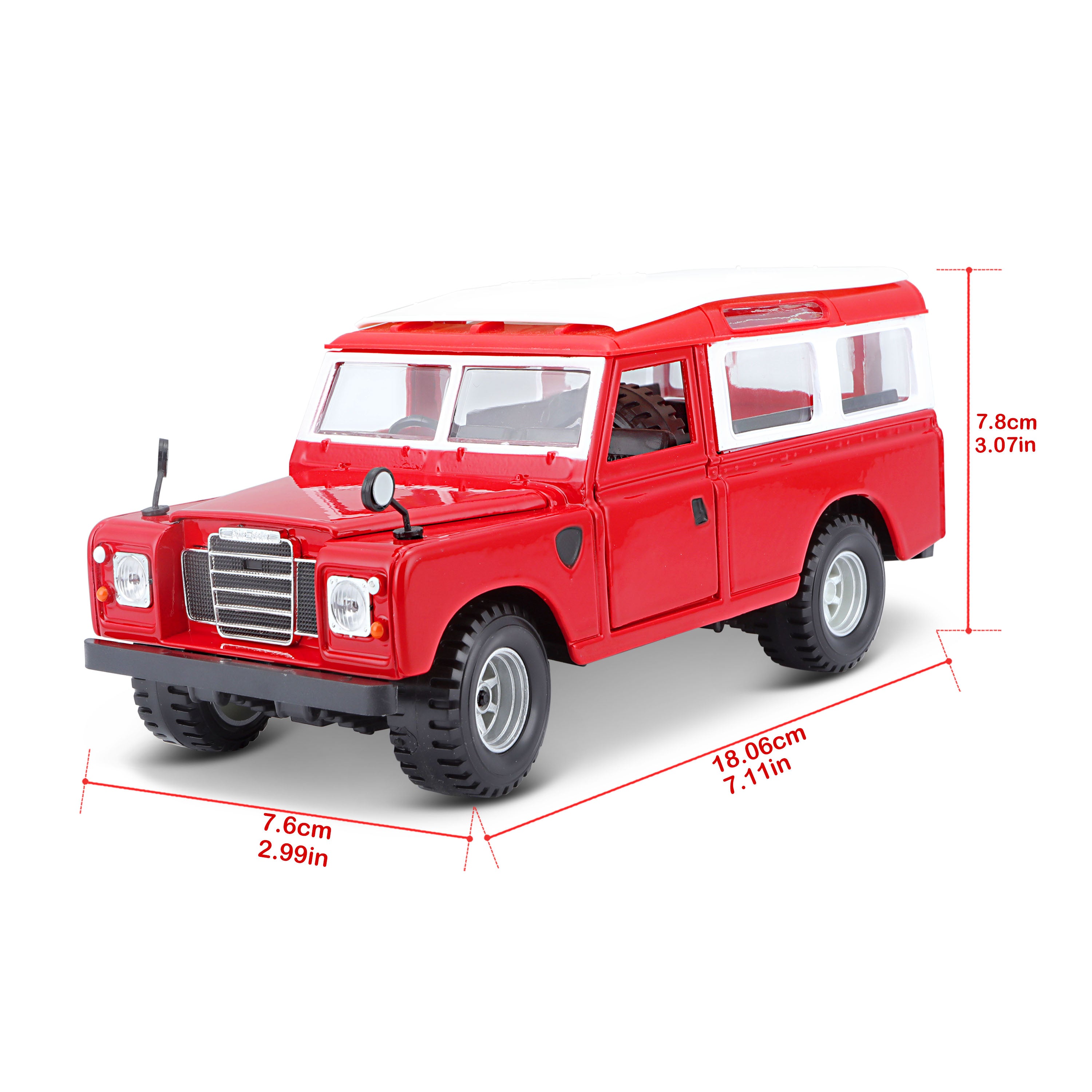 18-22063 Bburago - Land Rover Series II - Red - 1:24