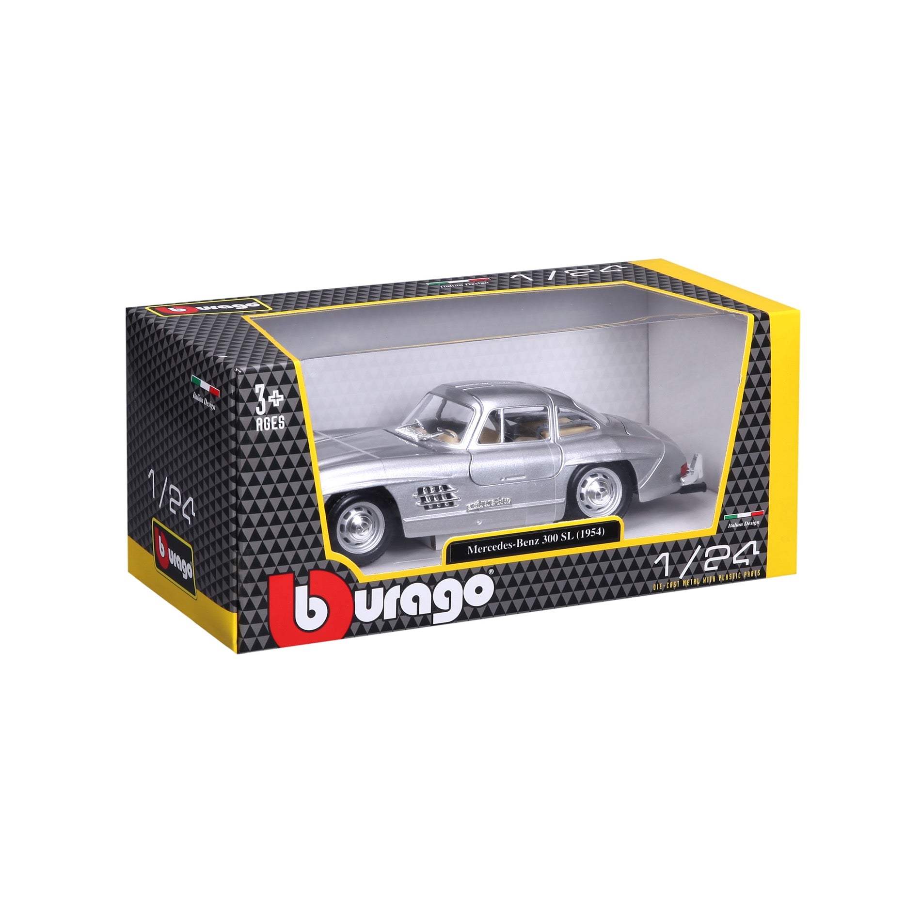 18-22023 SL Bburago -  Mercedes-Benz 300 SL (1954), argento - 1:24