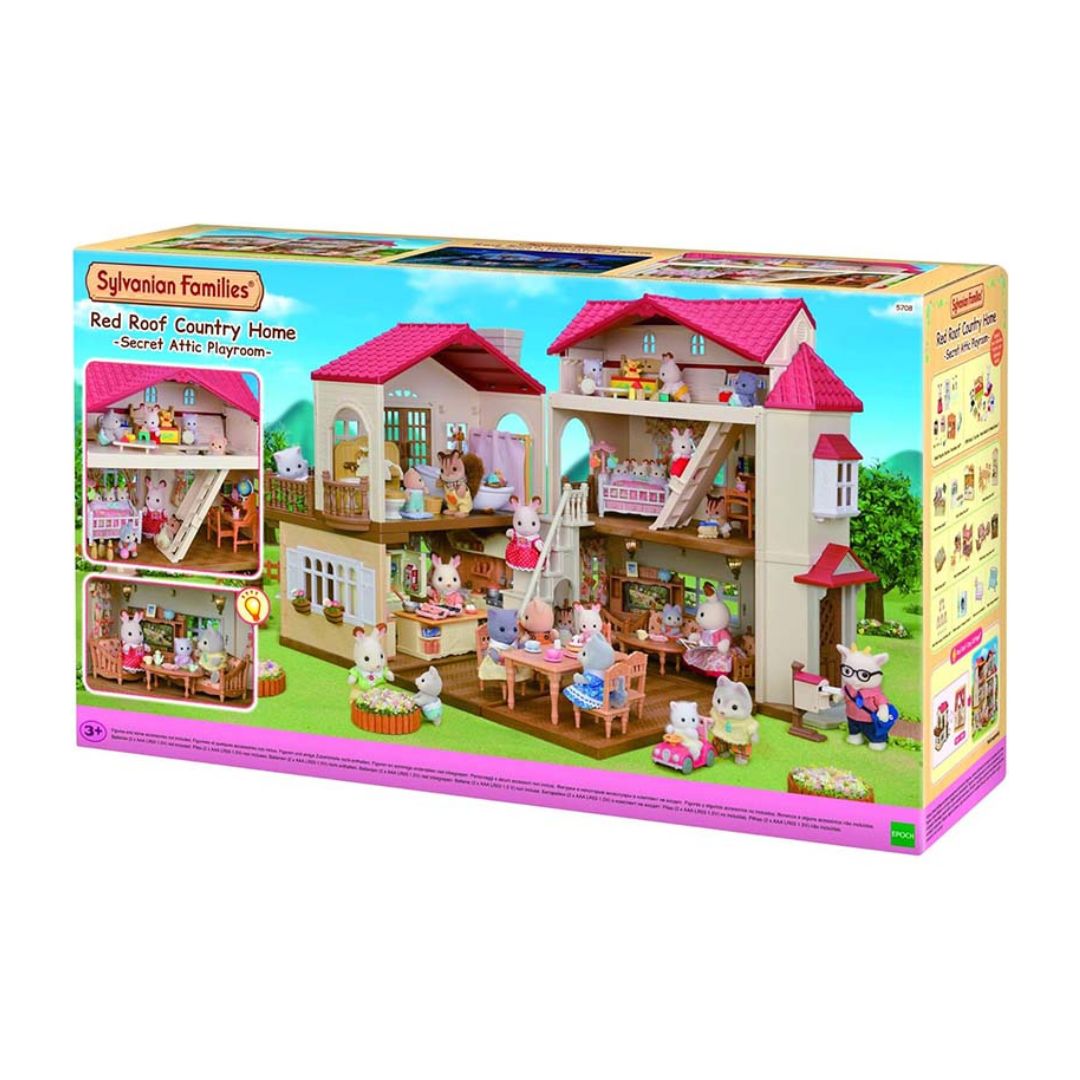 * 5708 + 05716 Sylvanian Families - Casa grande con luci - Attico segreto