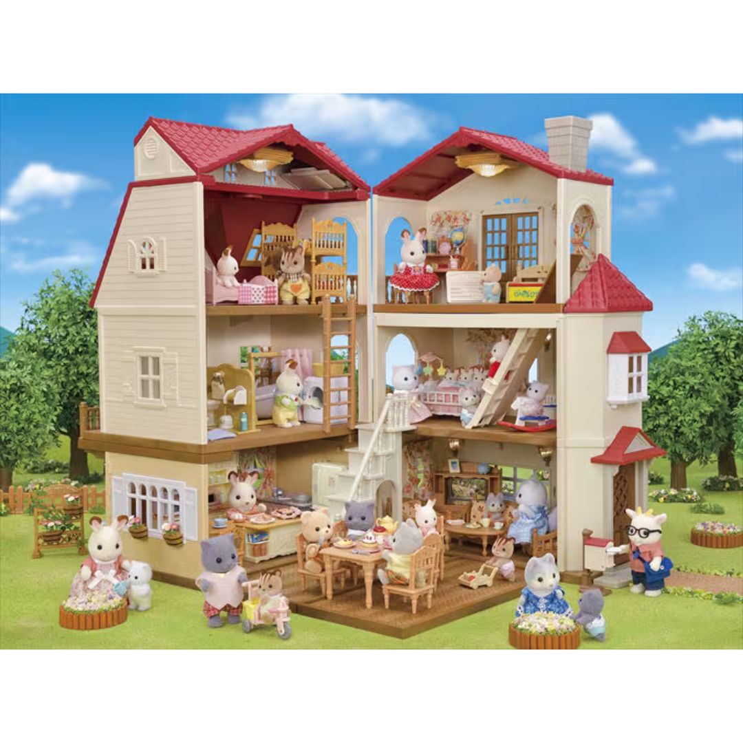 * 5708 + 05716 Sylvanian Families - Casa grande con luci - Attico segreto