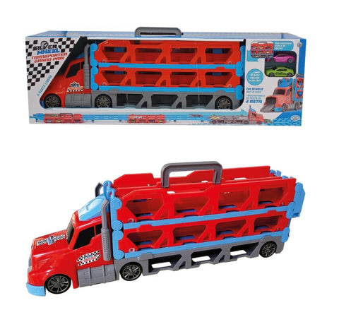 ODS 41335 Silver Wheel Transporter Grand Prix avec 2 voitures et lanceurs