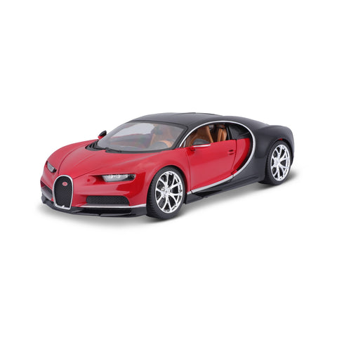 18-11040 RD Bburago - Bugatti Chiron, rossa e nera - Scala 1:18