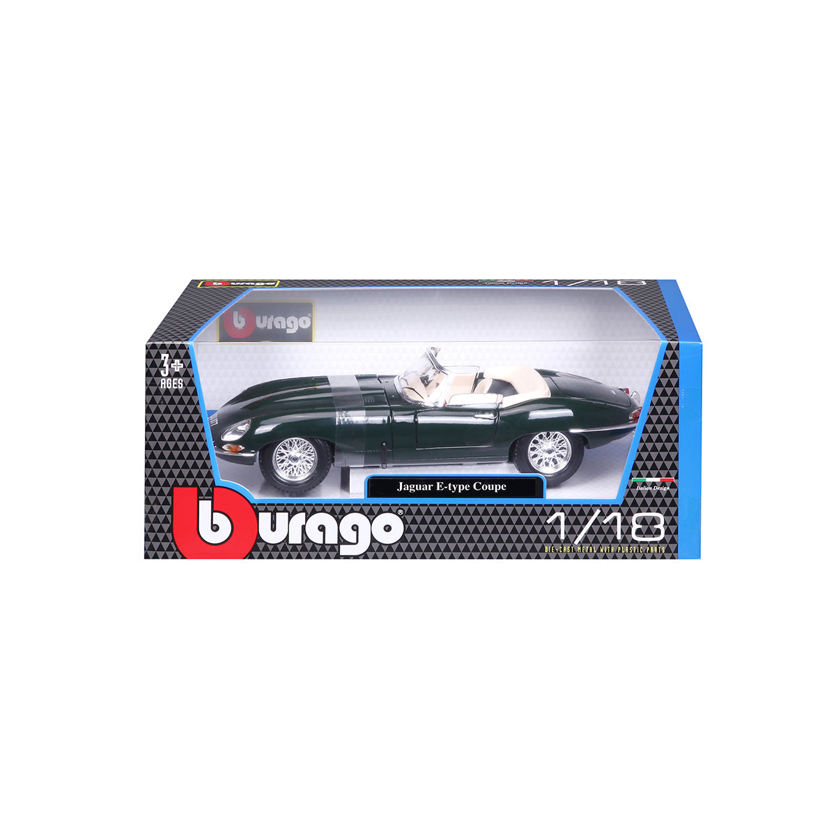 18-12046 - Bburago - 1:18 - 1961 Jaguar E-TYPE Cabrio - Verde