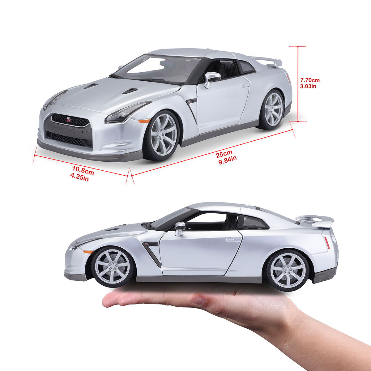 18-12079 SL - Bburago - 1:18 - Nissan GT-R - Argento