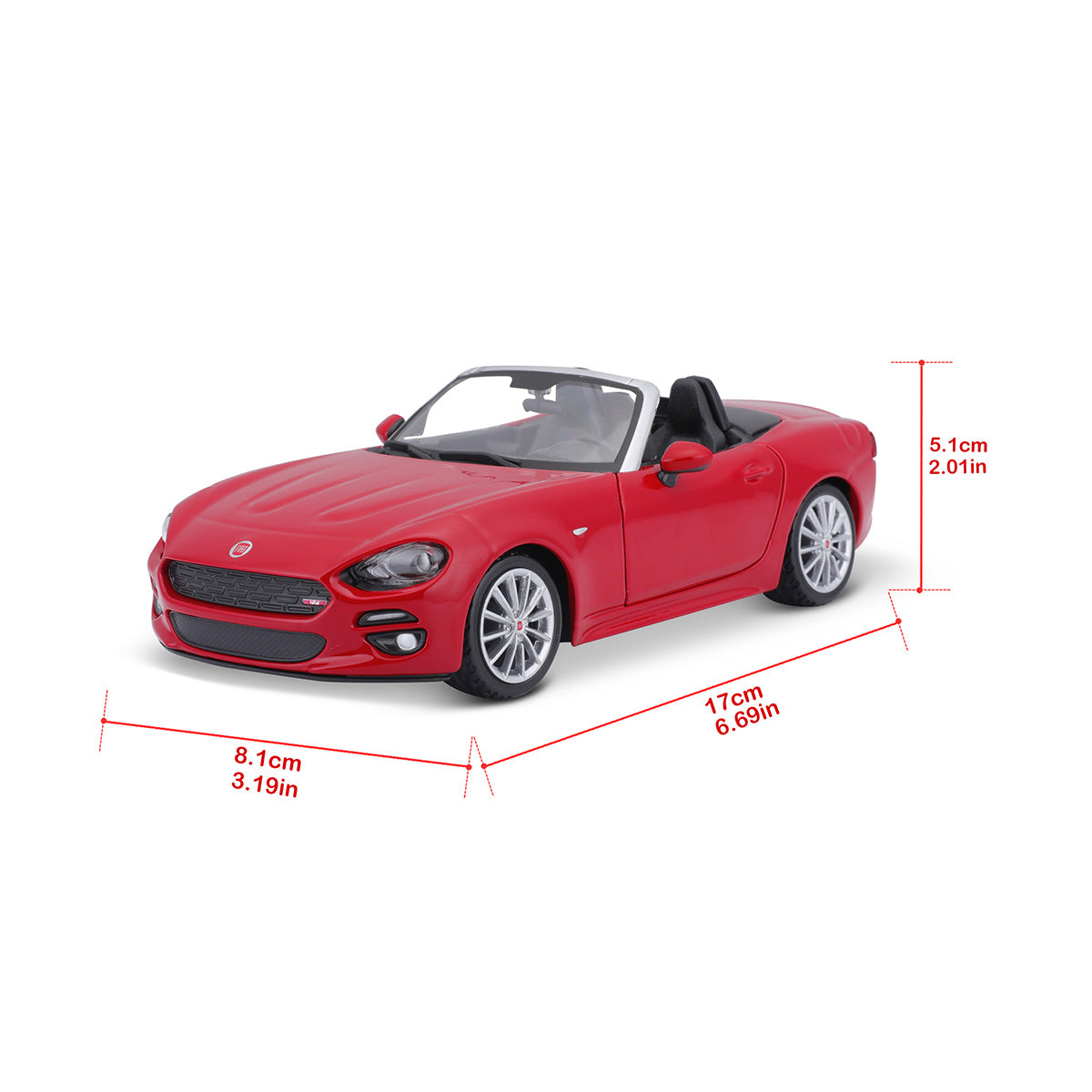 18-21083 Bburago - Fiat 124 Spider, rossa - Scala 1:24