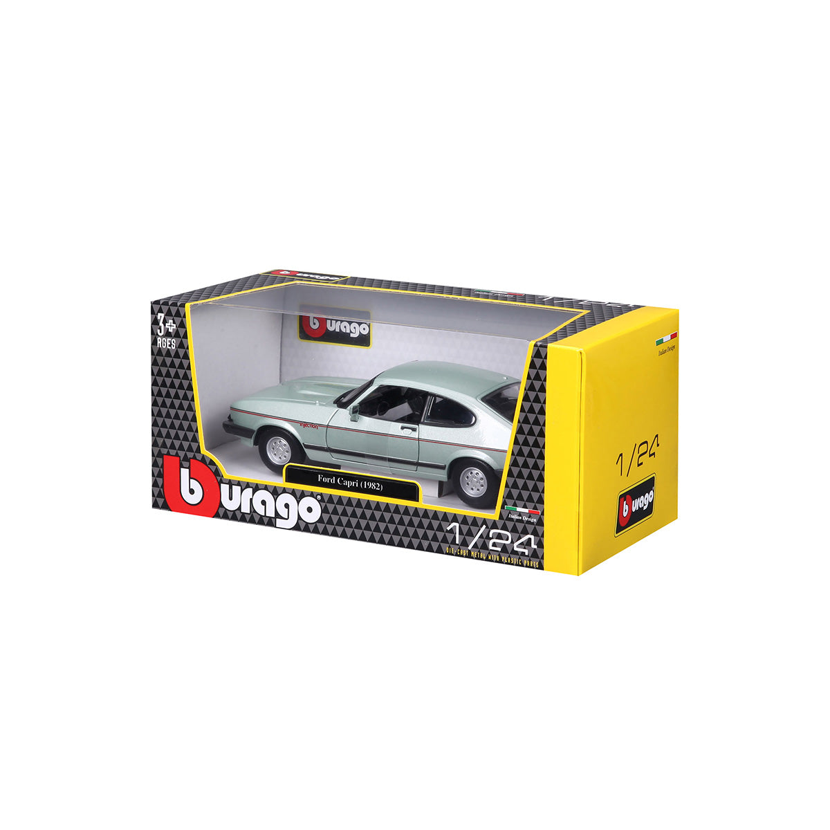 18-21093 GN Bburago - Ford Capri GT (1982), verde -  Scala 1:24