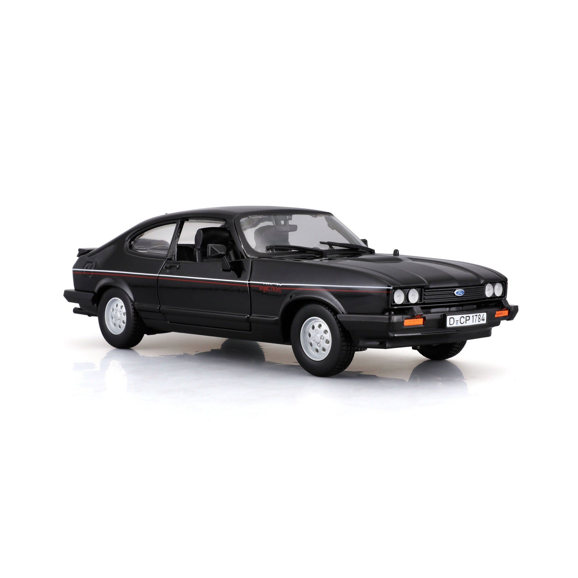18-21093 Bburago - Ford Capri GT (1982), nera - Scala 1:24