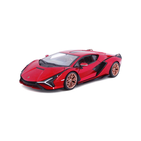 * 18-21099 RD Bburago - Lamborghini Sian FKP 37, rossa - Scala 1:24
