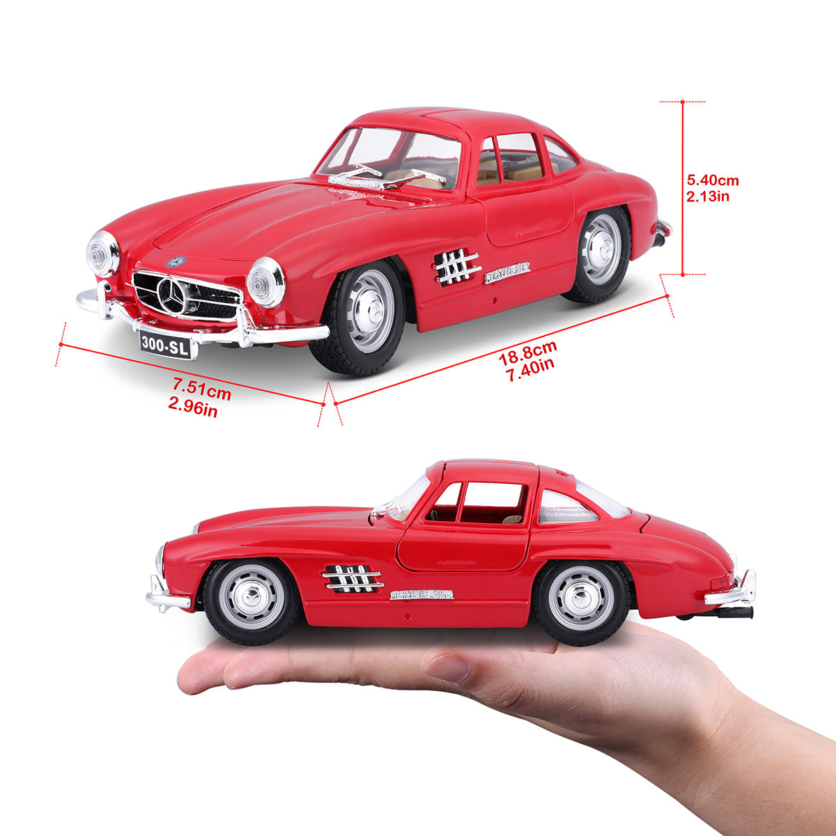 18-22023 RD - Bburago - 1:24 - 1954 Mercedes-Benz 300 SL - Rossa