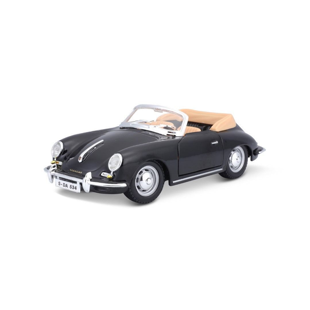 18-22078 Bburago - Porsche 356B Cabriolet (1961), nera - Scala 1:24