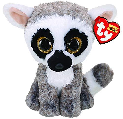 TY T36224 BEANIE BOOS 15cm LINUS lemure grigio e bianco