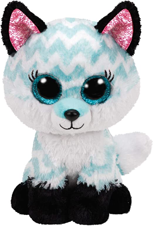 TY T36368 BEANIE BOOS 15cm ATLAS Peluche  volpe azzurra e bianca