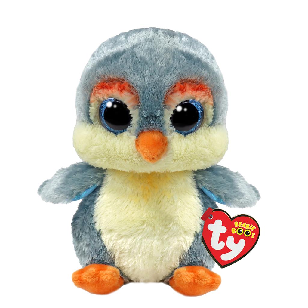 TY T37322 BEANIE BOOS 15cm FISHER uccellino  grigio e giallo