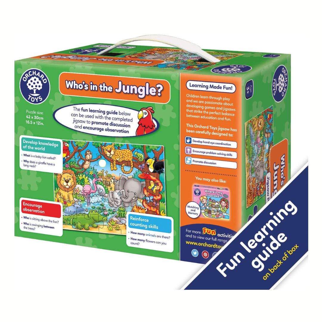 Apli Kids 19221 Puzzle Giungla 60 Pezzi 6x6 Cm – Gioco Osservazione Con Poster E Tessere Per Bambini Dai 4 Anni
